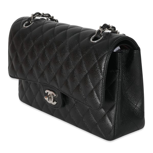 135000 sv Chanel Black Quilted Caviar Medium Classic Double Flap Bag