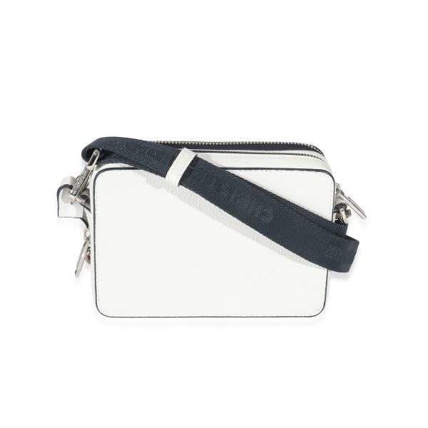 135112 pv Dior x Shawn Stussy White Grained Calfskin Double Zip Crossbody Pouch