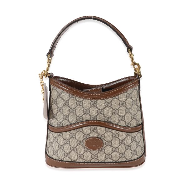 135138 fv Gucci Beige GG Supreme Retro Interlocking G Hobo