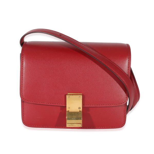 135207 fv Celine Red Smooth Calfskin Small Classic Box Bag