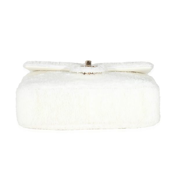 135242 stamp Chanel White Sequin Mini Single Flap Bag