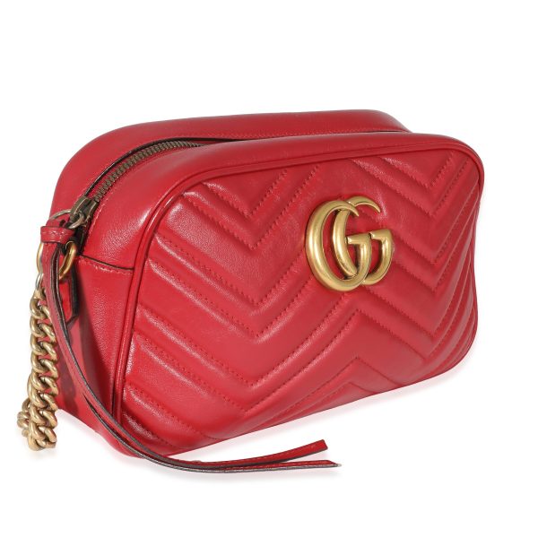 135305 box Gucci Red Matelasse Small GG Marmont Shoulder Bag