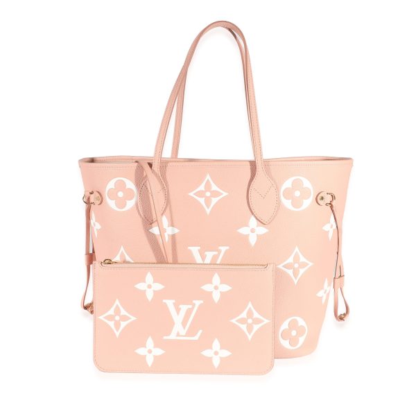 135371 bv Louis Vuitton Rose Trianon Crème Bicolor Monogram Empreinte Neverfull MM