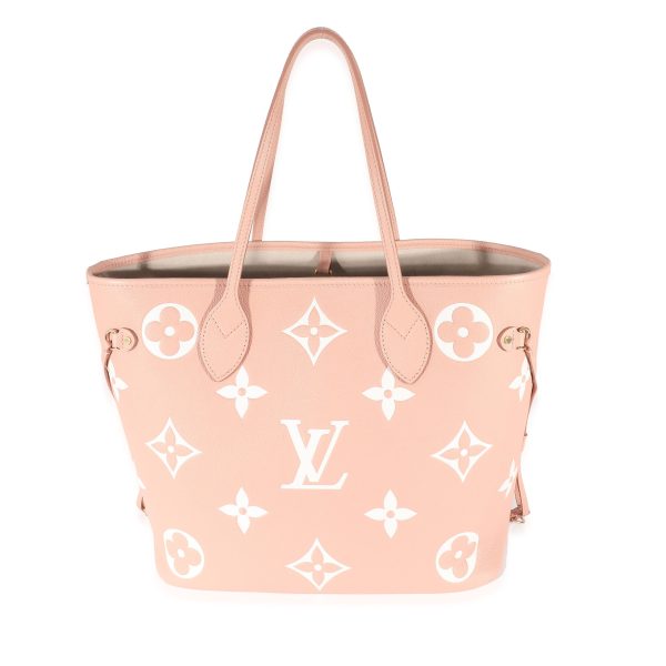 135371 fv Louis Vuitton Rose Trianon Crème Bicolor Monogram Empreinte Neverfull MM