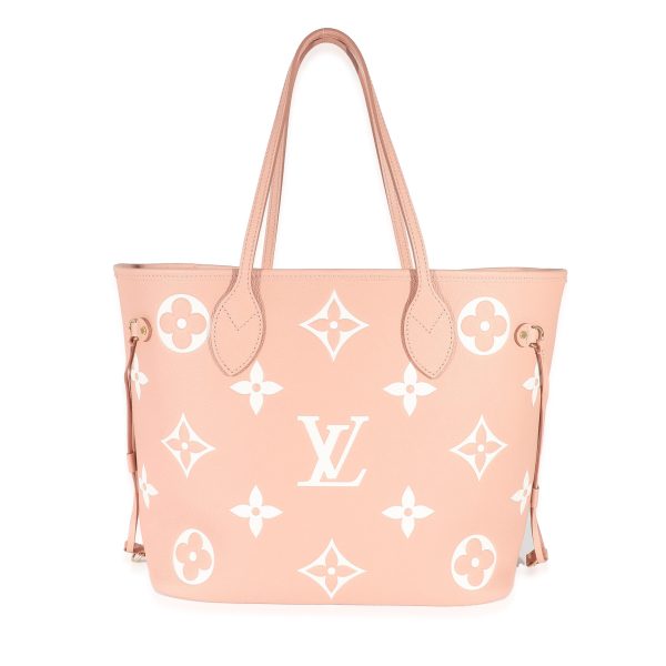 135371 stamp Louis Vuitton Rose Trianon Crème Bicolor Monogram Empreinte Neverfull MM