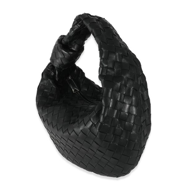 135394 sv Bottega Veneta Black Intrecciato Lambskin Teen Jodie