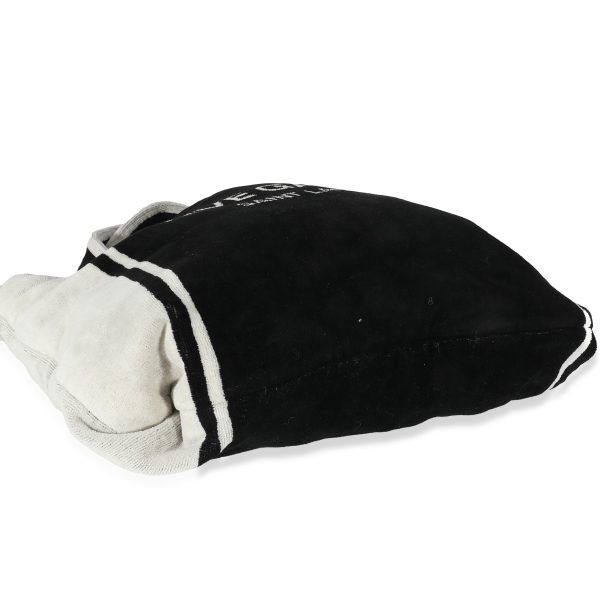 135401 bv Saint Laurent Rive Gauche Black White Terry Cloth Beach Towel Tote