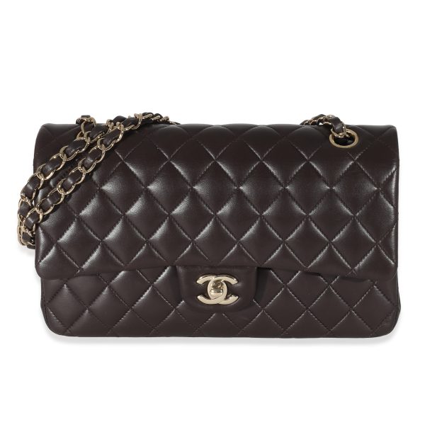 135493 fv Chanel Brown Quilted Lambskin Classic Medium Double Flap Bag