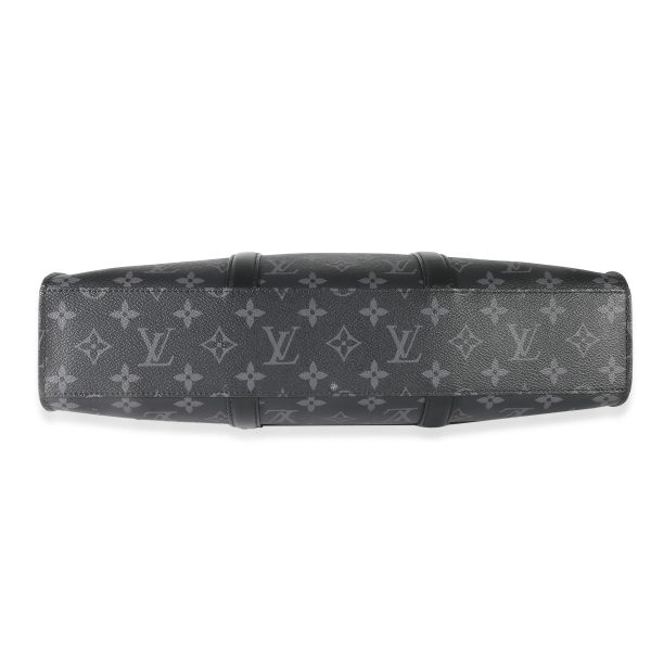 135543 stamp Louis Vuitton Monogram Eclipse Canvas Sac Plat Horizontal Zipper