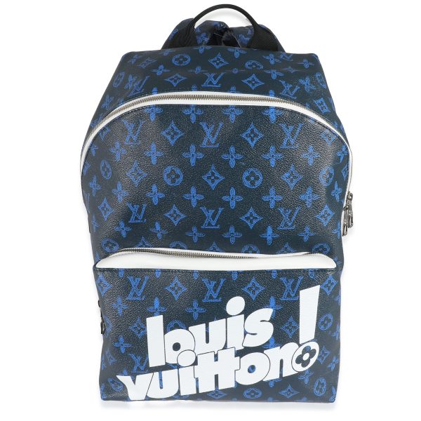 135553 fv Louis Vuitton Blue Monogram Canvas Everyday Discovery Backpack