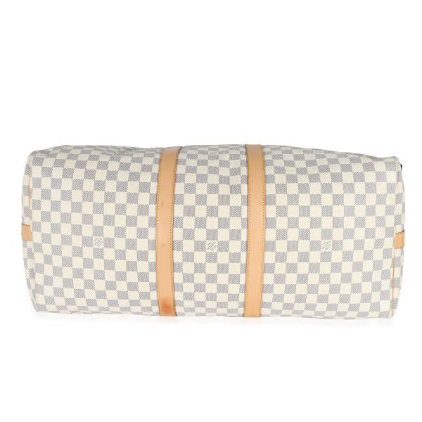 135565 stamp Louis Vuitton Damier Azur Canvas Keepall Bandoulière 55