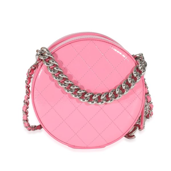 135584 pv Chanel Pink Patent CC Round As Earth Bag