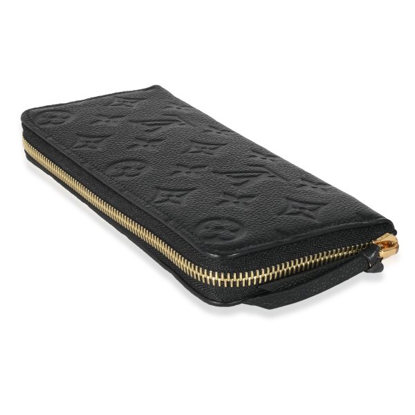 135669 pv Louis Vuitton Black Monogram Empreinte Clemence Wallet