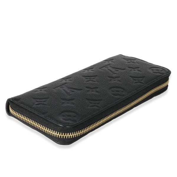 135669 stamp Louis Vuitton Black Monogram Empreinte Clemence Wallet