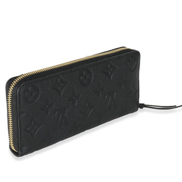 135669 sv Louis Vuitton Black Monogram Empreinte Clemence Wallet