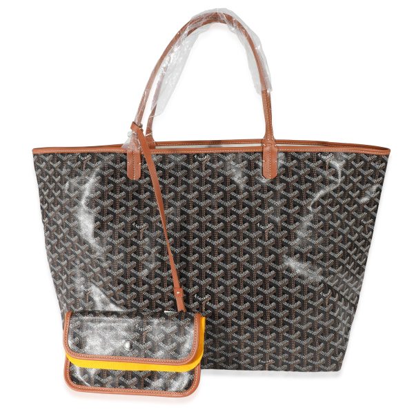 135680 fv Goyard Black Gold Goyardine Canvas Saint Louis GM