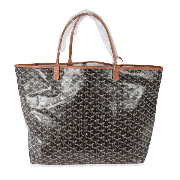 135680 stamp Goyard Black Gold Goyardine Canvas Saint Louis GM