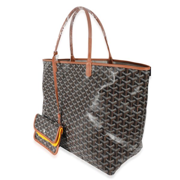 135680 sv Goyard Black Gold Goyardine Canvas Saint Louis GM