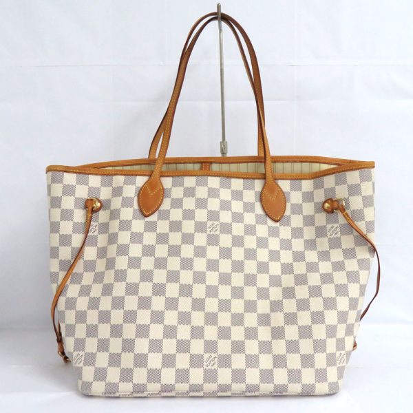 2 Louis Vuitton Neverfull MM Damier Azur Beige