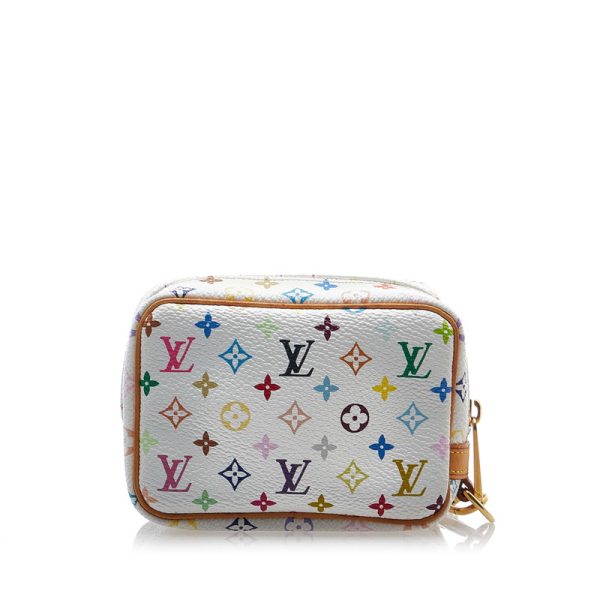 2 Louis Vuitton Monogram Multicolor Truth Wapiti Mini Pouch Accessory Case White