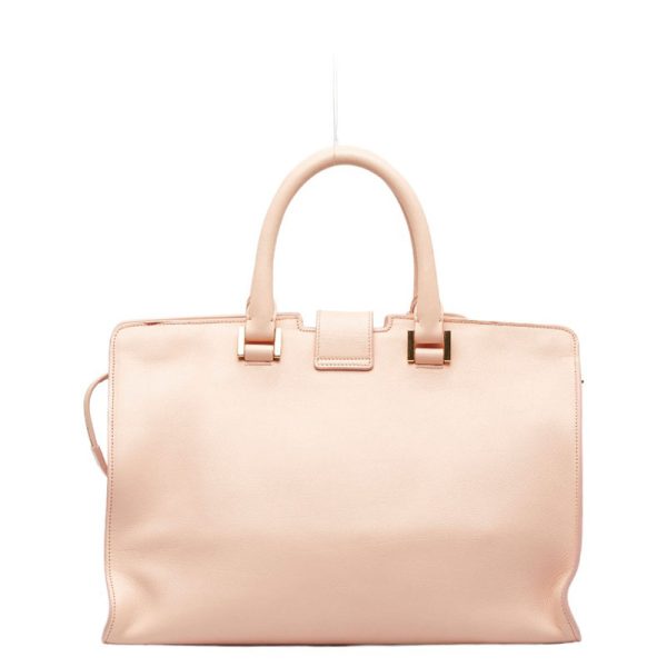 2 Saint Laurent Y Line Cabas Chic Gold Hardware Shoulder Bag Pink Leather