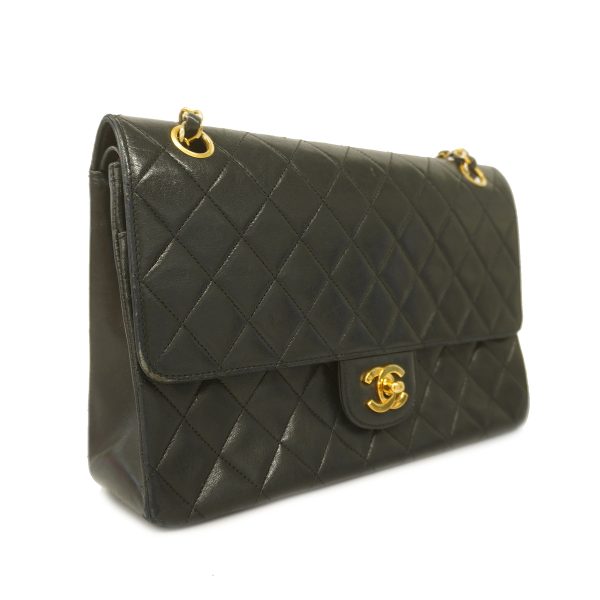 2 Chanel Matelasse W Flap W Chain Lambskin Black