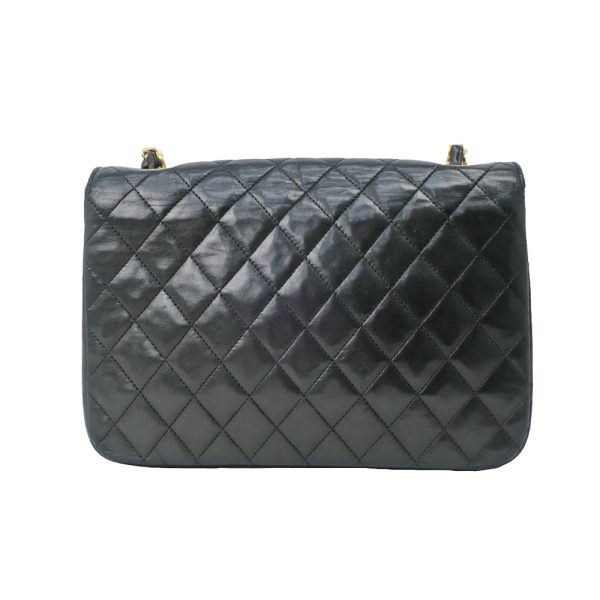 2 Chanel Matelasse Chain Shoulder Bag Round Flap Black