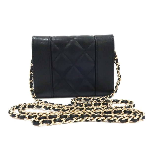 2 Chanel Chain Card Case Mademoiselle Black