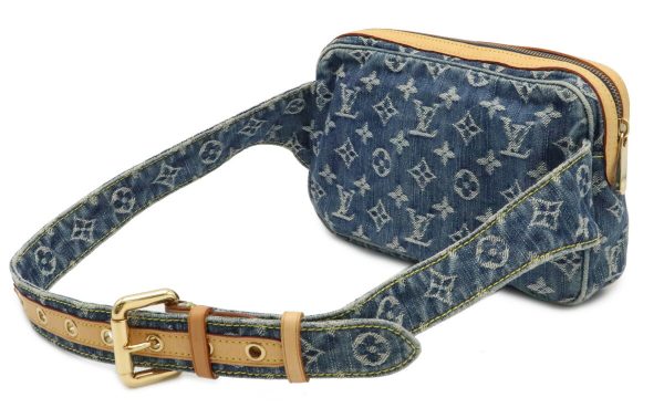 2 Louis Vuitton Denim Bum Bag Waist Bag Body Bag Blue