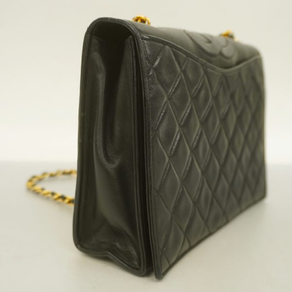 2 Chanel Shoulder Bag Matelasse Chain Lambskin Black