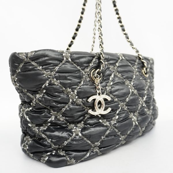 2 Chanel Shoulder Bag Parisian Chain Nylon Black