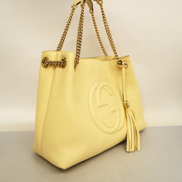 2 Gucci Shoulder Bag Soho Leather Ivory