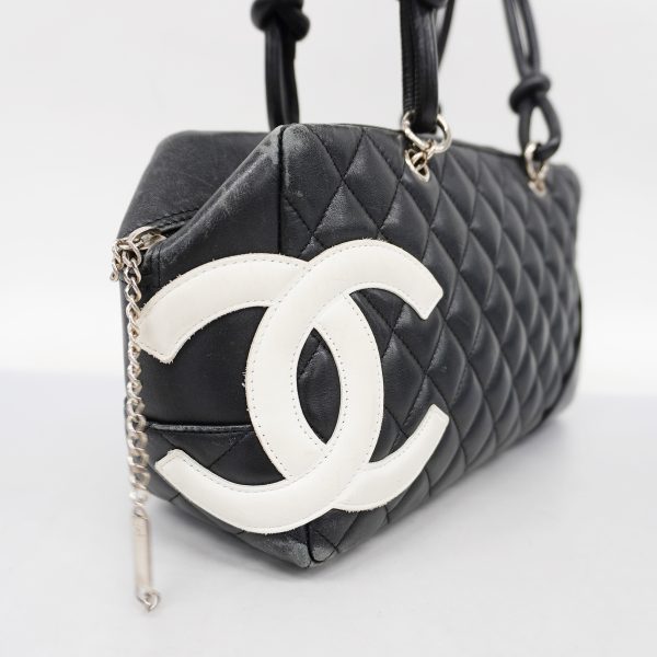 2 Chanel Handbag Cambon Line Leather Black