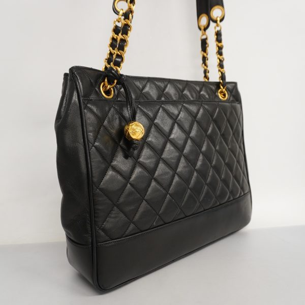 2 Chanel Shoulder Bag Matelasse Chain Lambskin Black