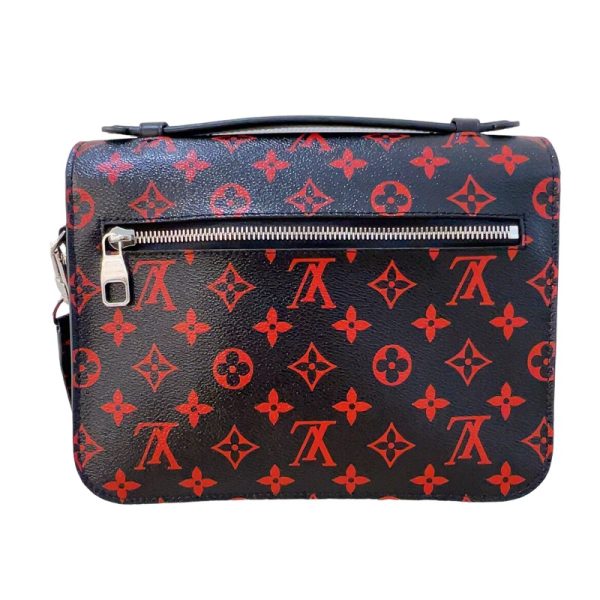 2 Louis Vuitton Pochette Metis MM Black Red