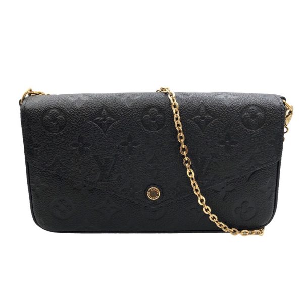 2 Louis Vuitton Pochette Félicie Empreinte Shoulder Bag Black