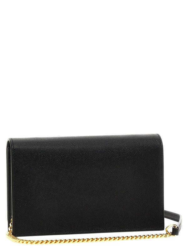 2 Saint Laurent Paris Yves Nero Wallet on a Chain Black