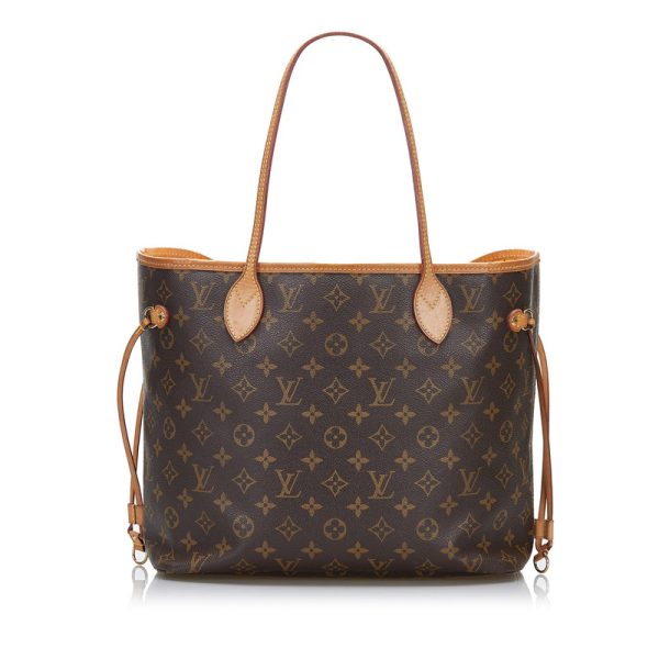 2 Louis Vuitton Monogram Neverfull MM Tote Bag Shoulder Bag Brown