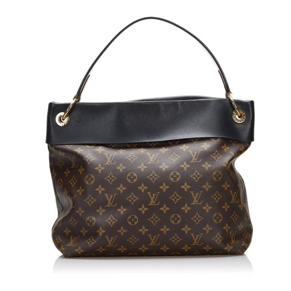 2 Louis Vuitton Monogram Tuileries Hobo Shoulder Bag Brown