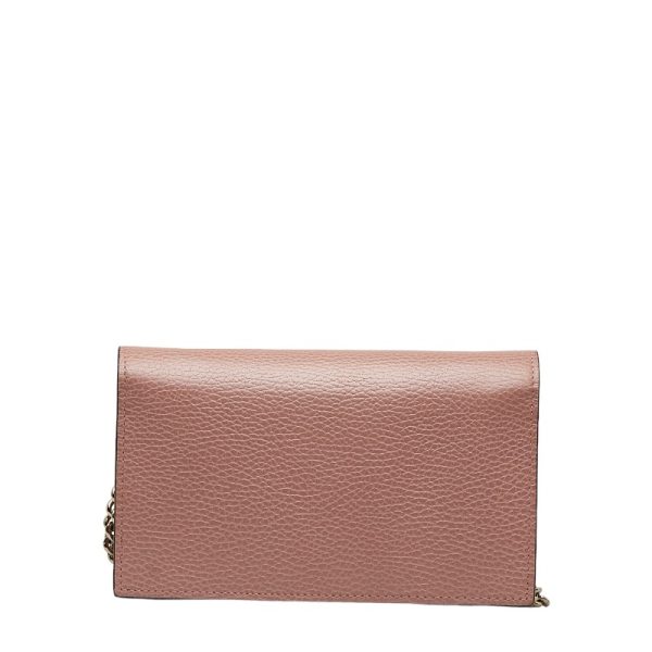 2 Gucci Interlocking G Chain Wallet Shoulder Bag Pink