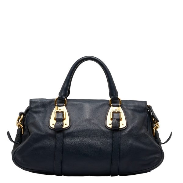 2 Prada Handbag Navy Leather