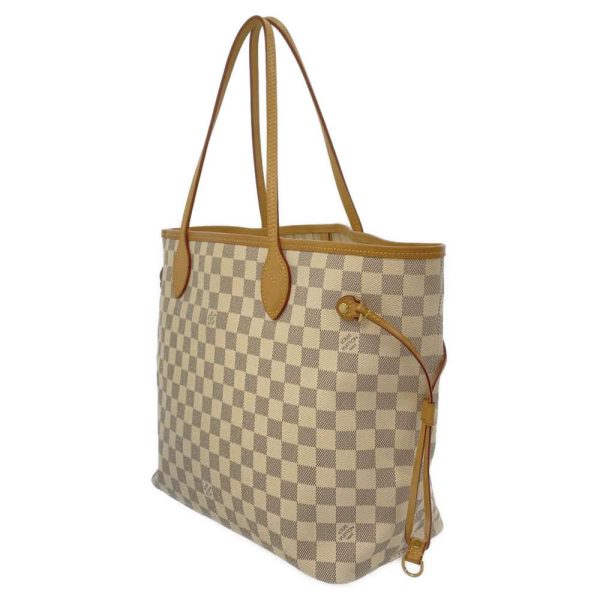 2 Louis Vuitton Tote Bag Damier Azur Neverfull MM Beige