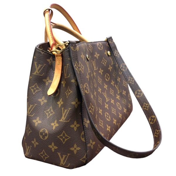 2 Louis Vuitton Montaigne MM Monogram Handbag Brown