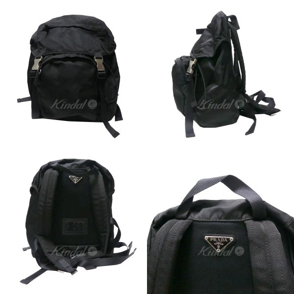 2 Prada Nylon Backpack Rucksack Bag Black