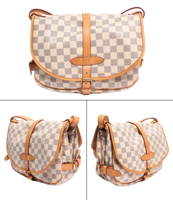 2 Louis Vuitton Shoulder Bag Saumur 30 Damier Azur