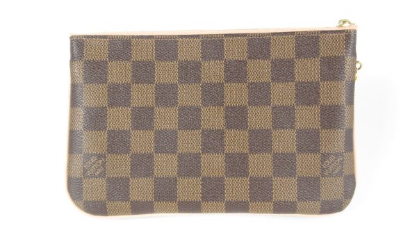 2 Louis Vuitton Damier Logo Double Zip Pochette Brown