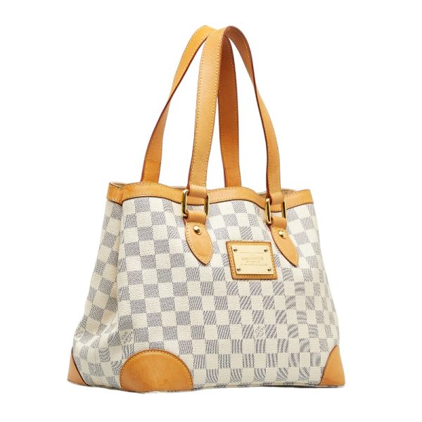 2 Louis Vuitton Damier Azur Hampstead PM Handbag White PVC Leather