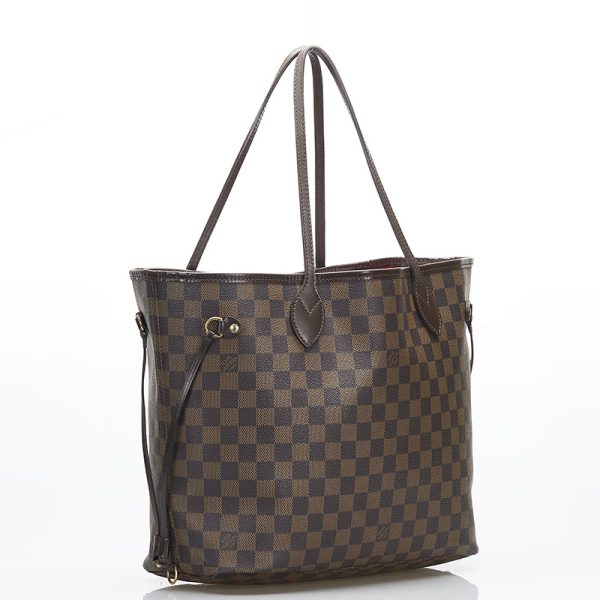 2 Louis Vuitton Damier Neverfull Mm Tote Bag Shoulder Bag Brown Pvc Leather