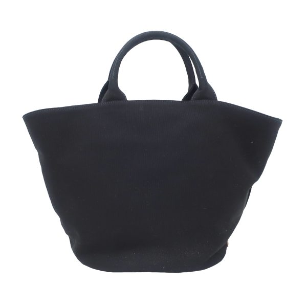 2 Prada Tote Bag Canapa Black 2way Hand Shoulder