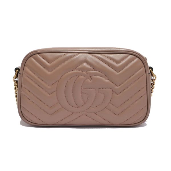 2 Gucci Chain Shoulder Bag Quilted GG Marmont Pink Beige